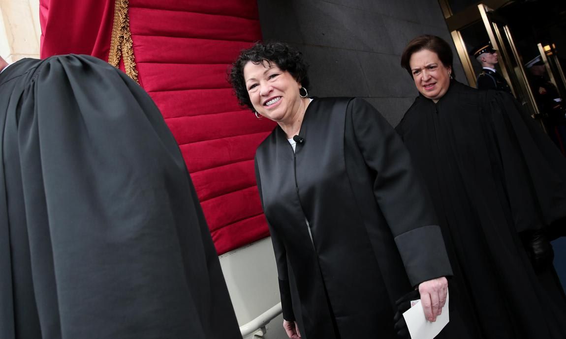 Supreme Court Justice Sonia Sotomayor arrives for the presidential inauguration on the West Front of the U.S. Capitol
