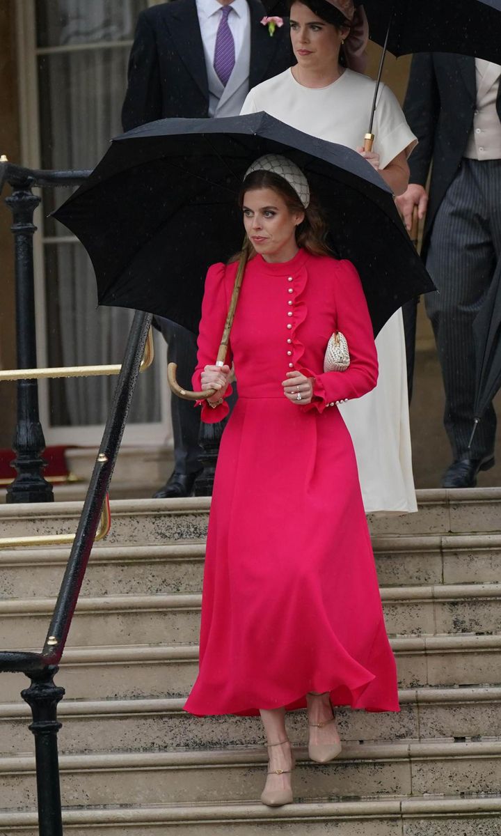 Beatrice looked beautiful in a Beulah London dress.