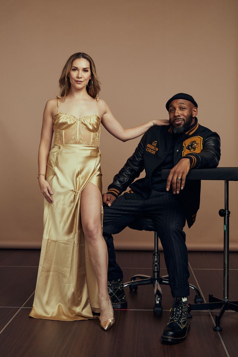LOS ANGELES, CALIFORNIA - DECEMBER 05: (L-R) Allison Holker and Stephen "tWitch" Boss pose in the IMDb Exclusive Portrait Studio at The Critics Choice Association 5th Annual Celebration of Black Cinema & Television at Fairmont Century Plaza on December 05, 2022 in Los Angeles, California. (Photo by Michael Rowe/Getty Images for IMDb)