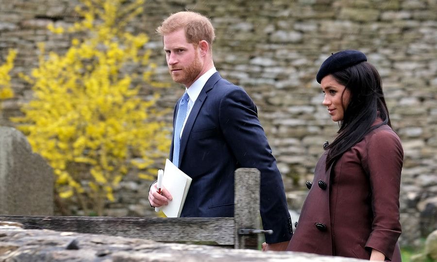 Prince Harry and Meghan Markle attend christening
