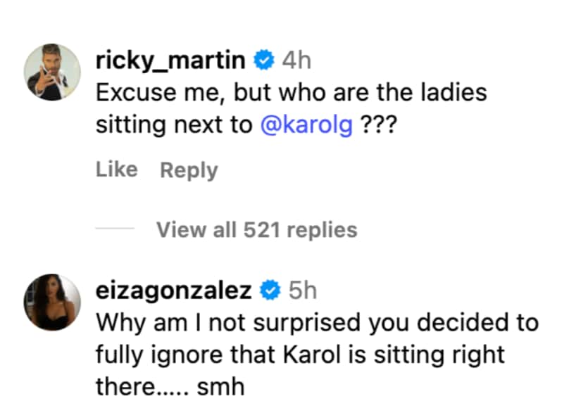Ricky Martin and Eiza Gonzalez defend Karol G after Paris Fashion Week moment