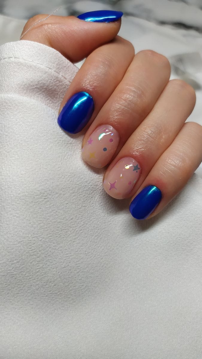 The color can be mixed in with other tones for a fun and innovative manicure