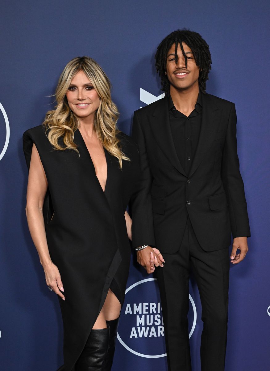 Heidi Klum and son Henry Samuel attend the 2025 American Music Awards