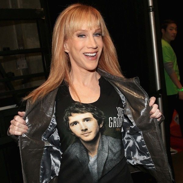 Kathy Griffin sported a Josh Groban T-shirt at 2014's JIngle Ball in LA on Dec. 5.