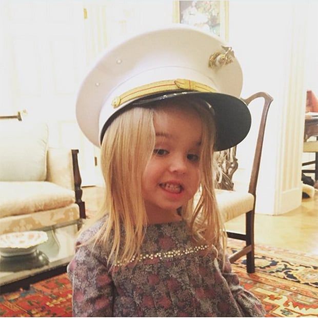 Chloe wore the floral Pili Carrera design in this photo tweeted by her dad Donald Jr.
Photo: Twitter/@donaldjtrumpjr