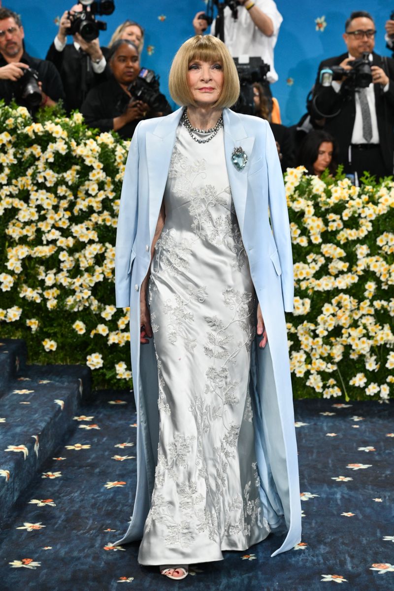 Vogue Editor-in-Chief Anna Wintour arrives for the 2025 Met Gala at the Metropolitan Museum of Art on May 5, 2025, in New York. The Gala raises money for the Metropolitan Museum of Art's Costume Institute.