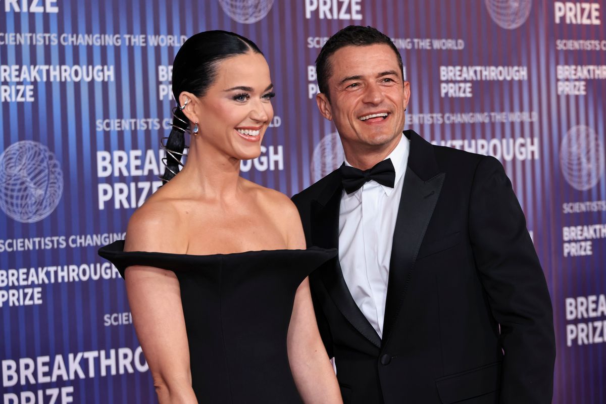 Katy Perry and Orlando Bloom at the tenth Breakthrough Prize ceremony held at the Academy Museum of Motion Pictures on April 13, 2024 in Los Angeles, 