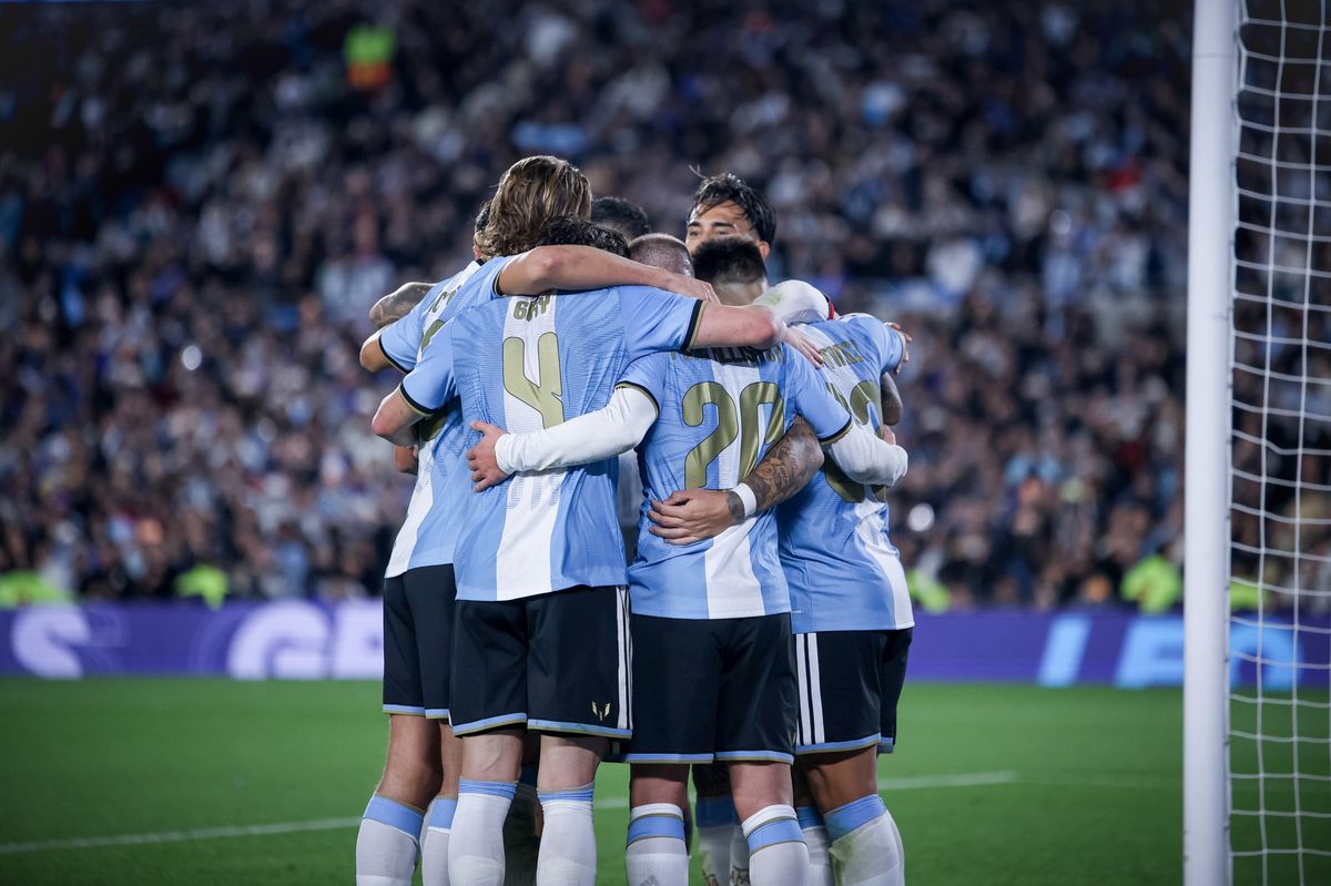  Lionel Messi of Argentina and his teammates celebrate his goal during the match between Argentina and Benin international friendly match.