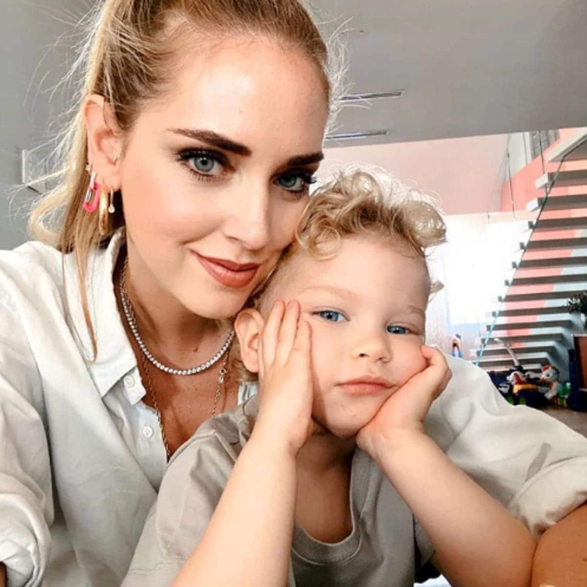 Chiara Ferragni and son.