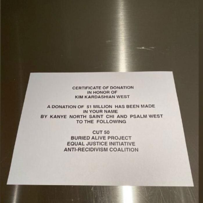 Kim Kardashian birthday donation