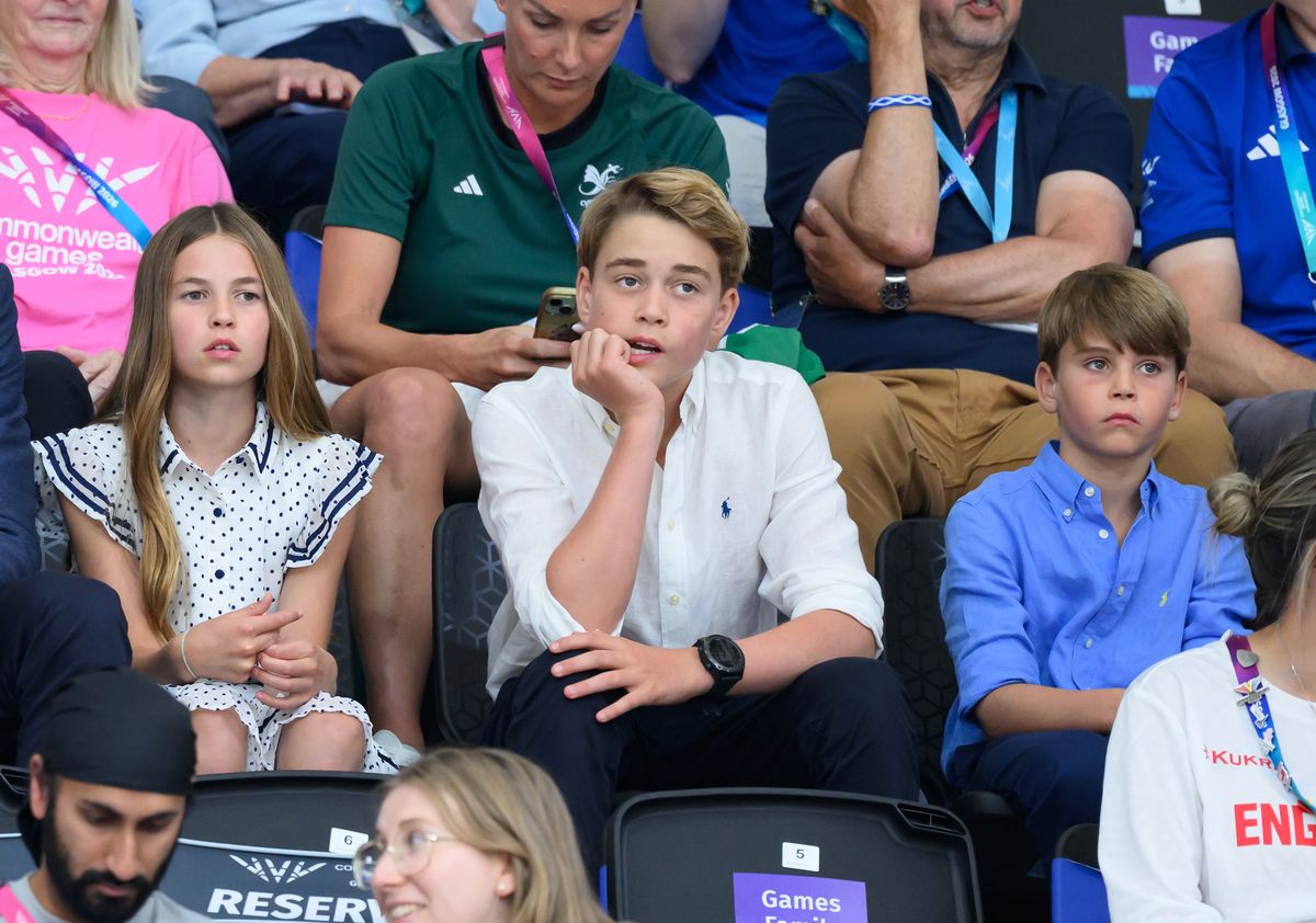Princess Charlotte of Wales, Prince George of Wales and Prince Louis of Wales on August 01, 2026 in Glasgow, Scotland.