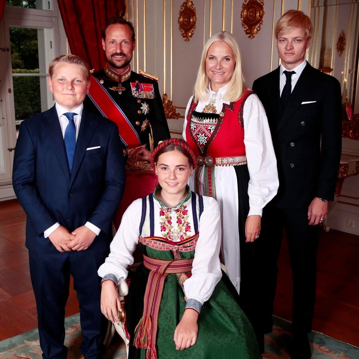 Haakon and Mette-Marit of Norway whole family