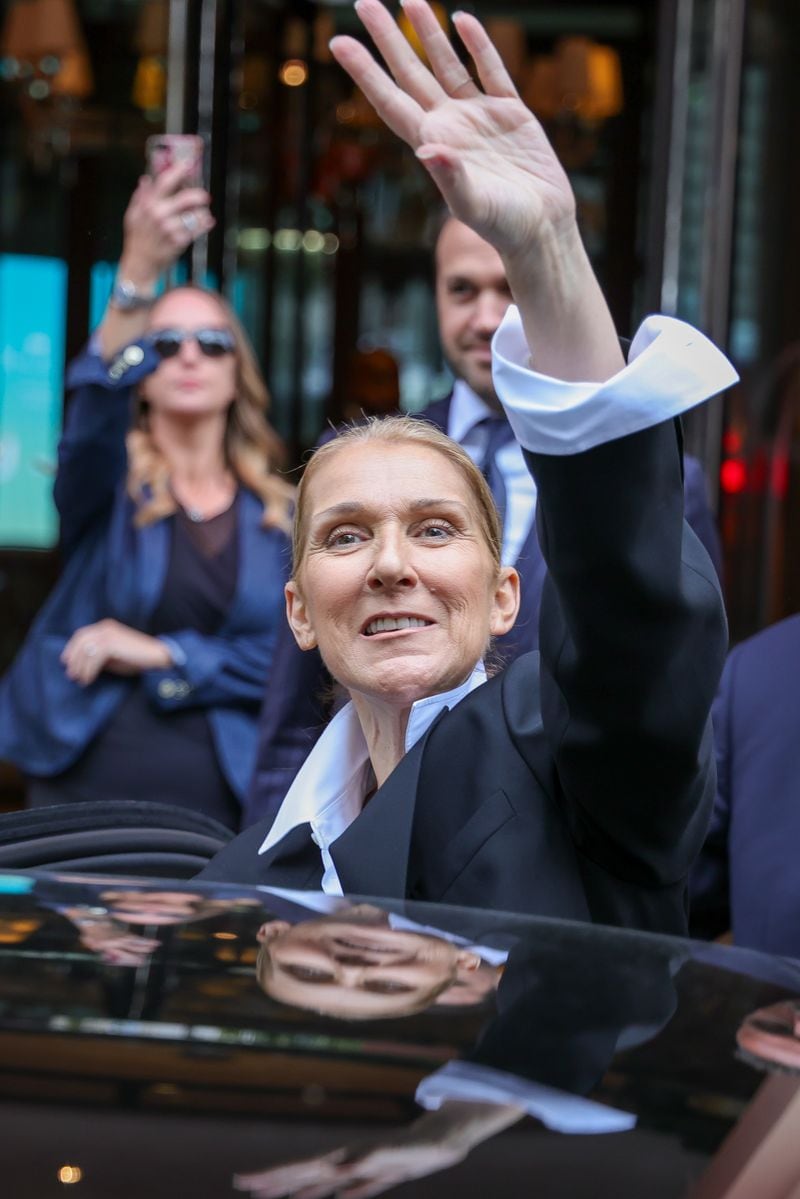 Celine Dion is seen leaving a hotel in Paris, France, on July 23, 2024. 
