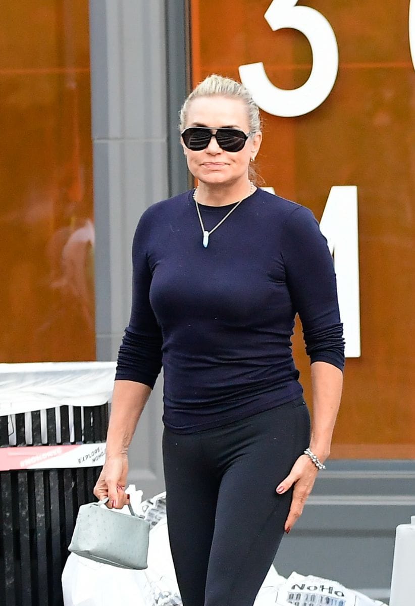 Yolanda Hadid is  seen walking in soho on September 21, 2021 in New York City.  (Photo by Raymond Hall/GC Images)
