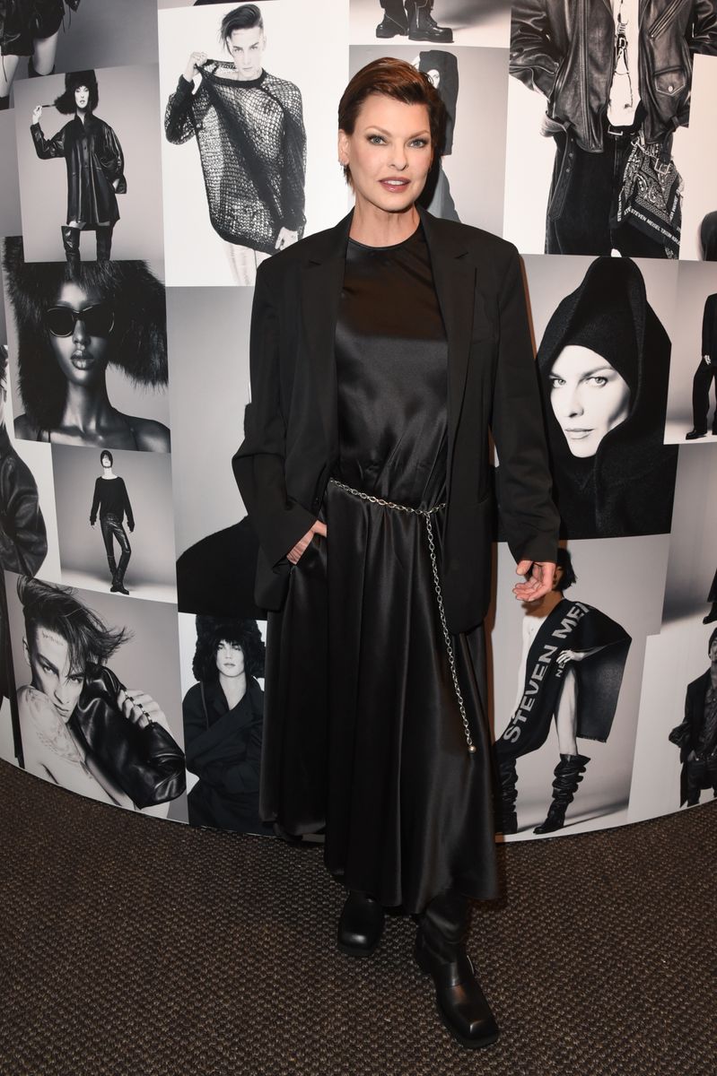 Linda Evangelista at the Steven Meisel Zara cocktail event in NYC