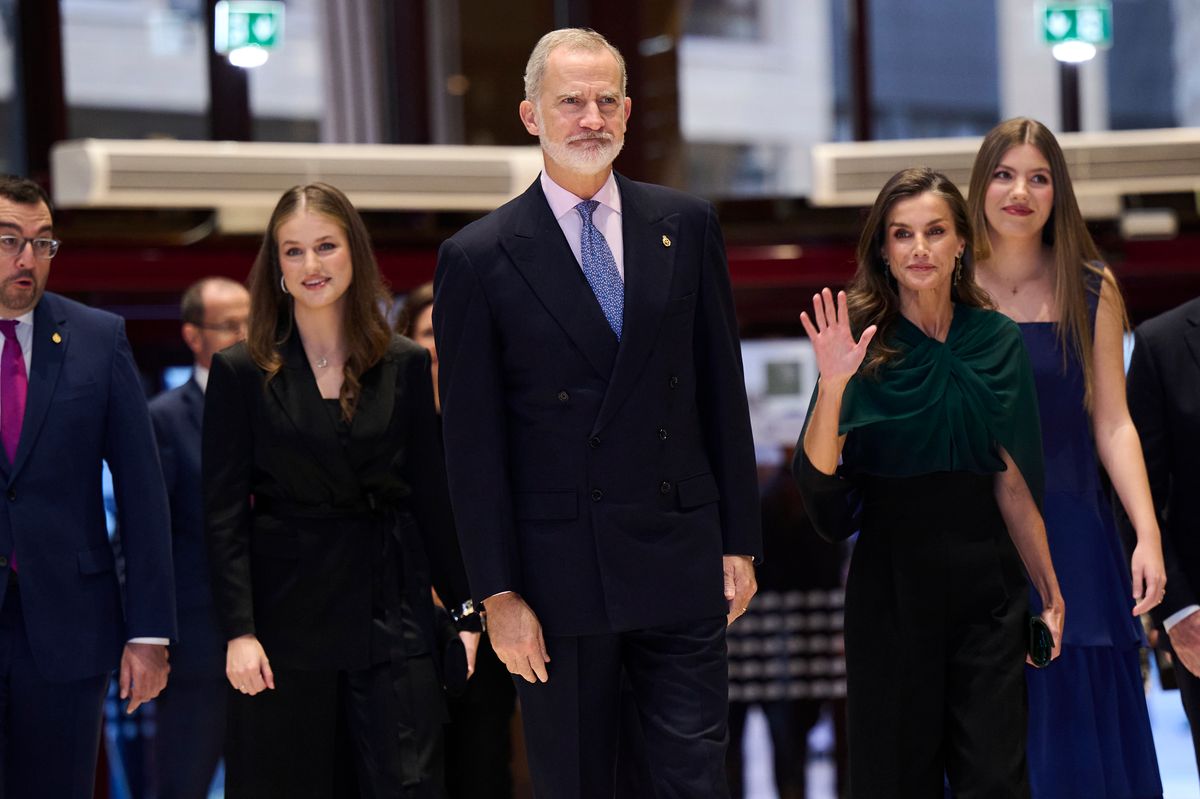 Crown Princess Leonor, King Felipe, Queen Letizia, and Princess Sofia attend the XXXVI Princess of Asturias Concert on October 22, 2026