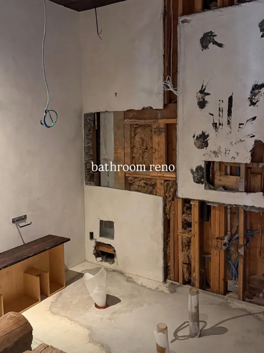 The first image captured the early stage of the renovation.