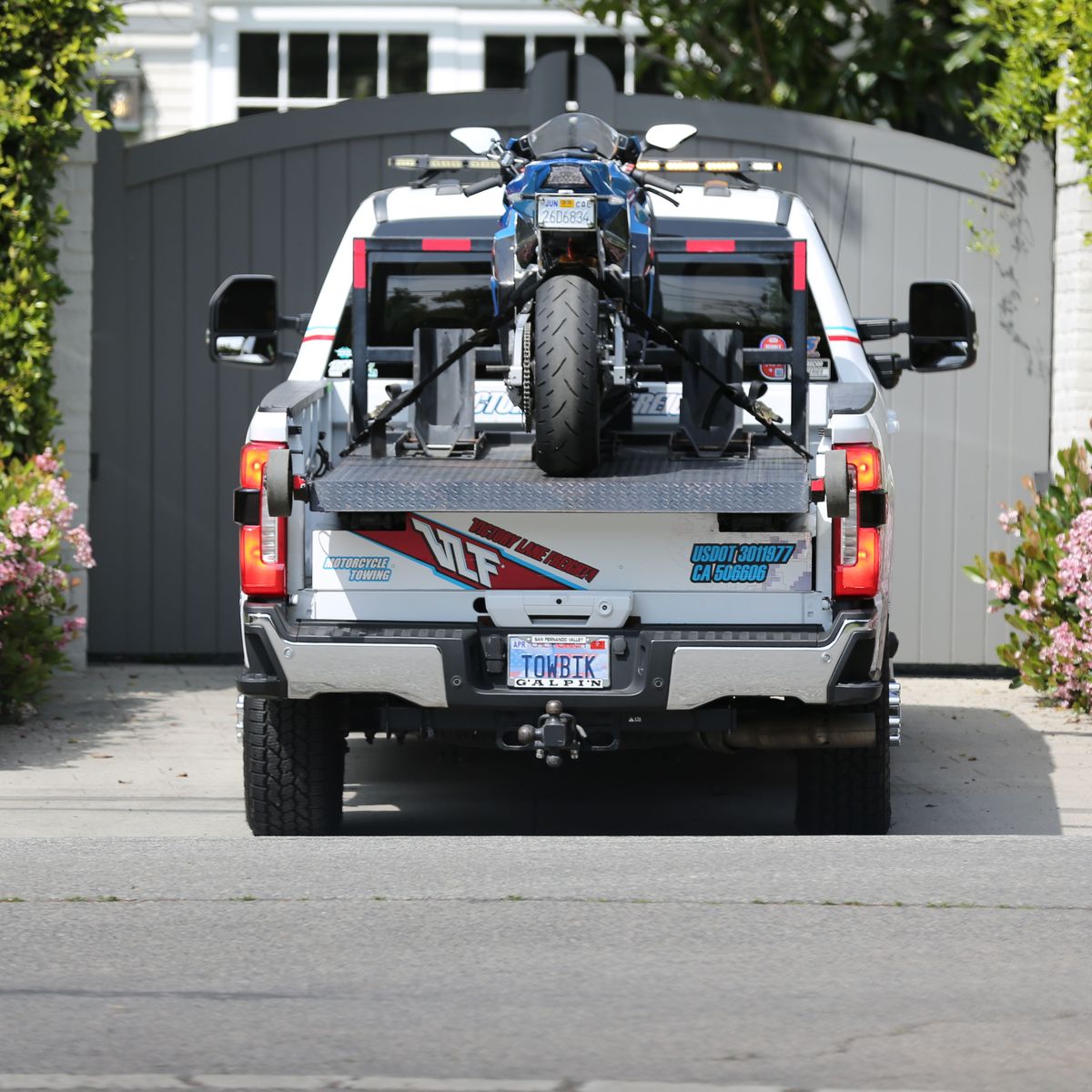 Ben Affleck was seen taking delivery of his new motorcycle in Brentwood. 
