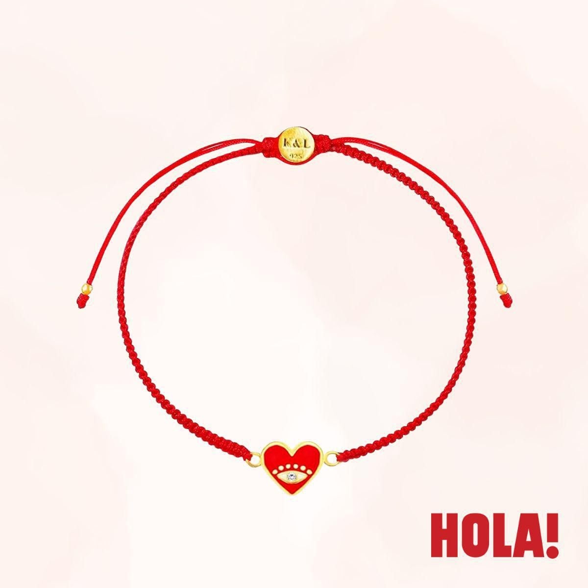Karma and Luck Evil Eye Heart Charm Red String Bracelet