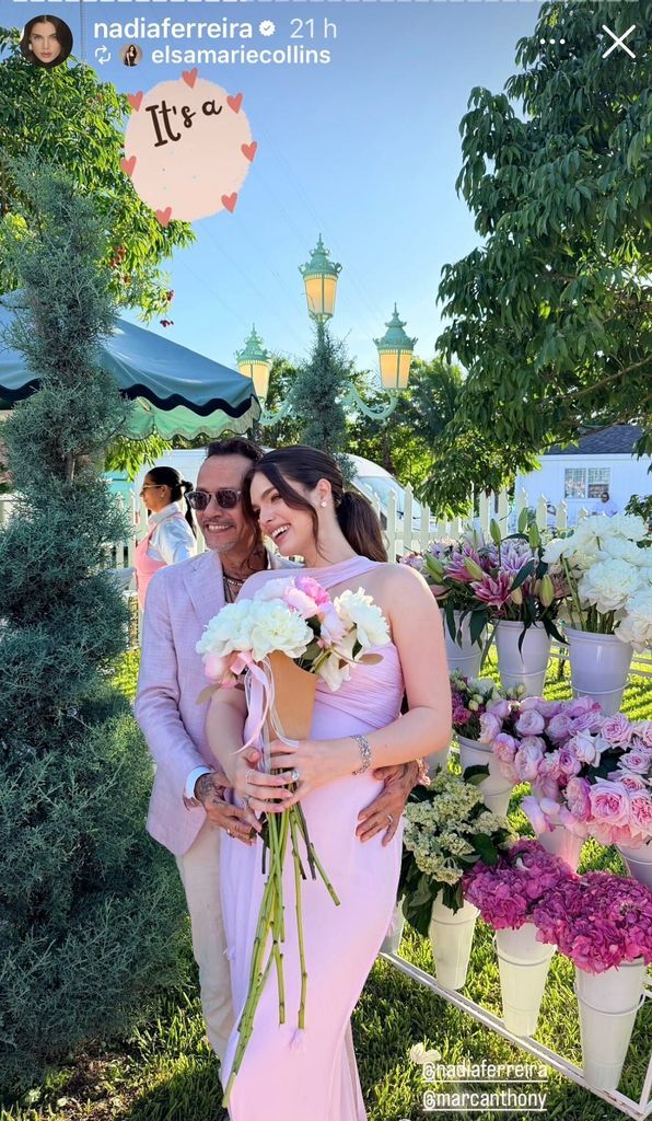 Nadia Ferreira and Marc Anthony’s enchanting garden baby shower ahead of their baby girl’s arrival