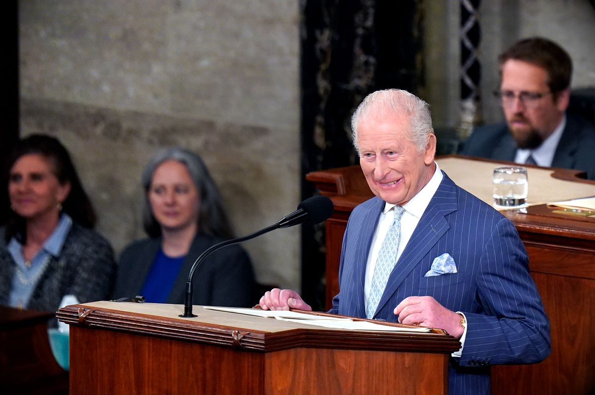 The King confronted the present with striking directness, referencing the recent White House Correspondents' Dinner shooting and framing it within a broader defense of democratic values.