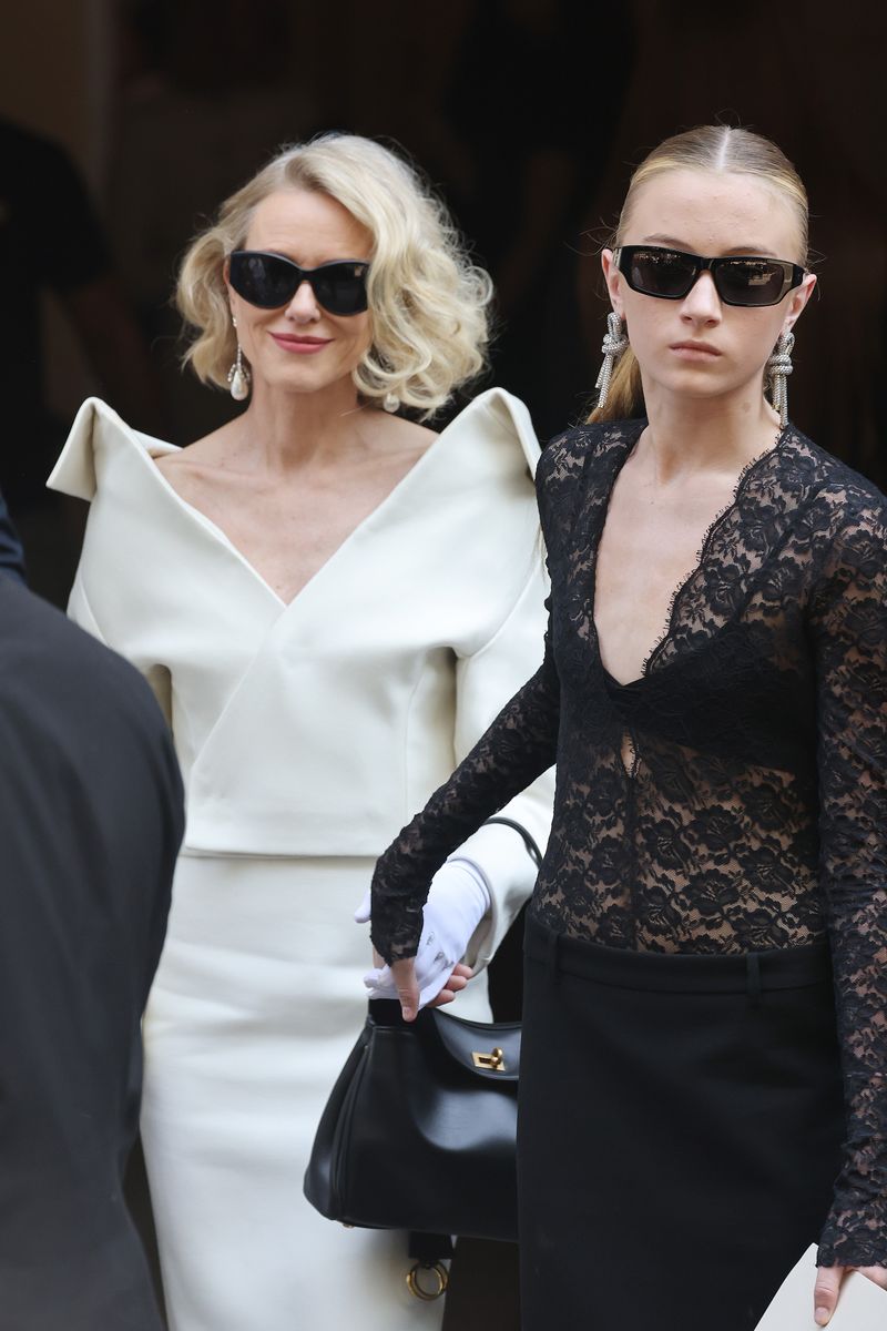 Naomi Watts and Kai Schreiber attend the Balenciaga Haute Couture Fall/Winter 2024-2025 show as part of Paris Fashion Week on June 26, 2024 in Paris, France. 
