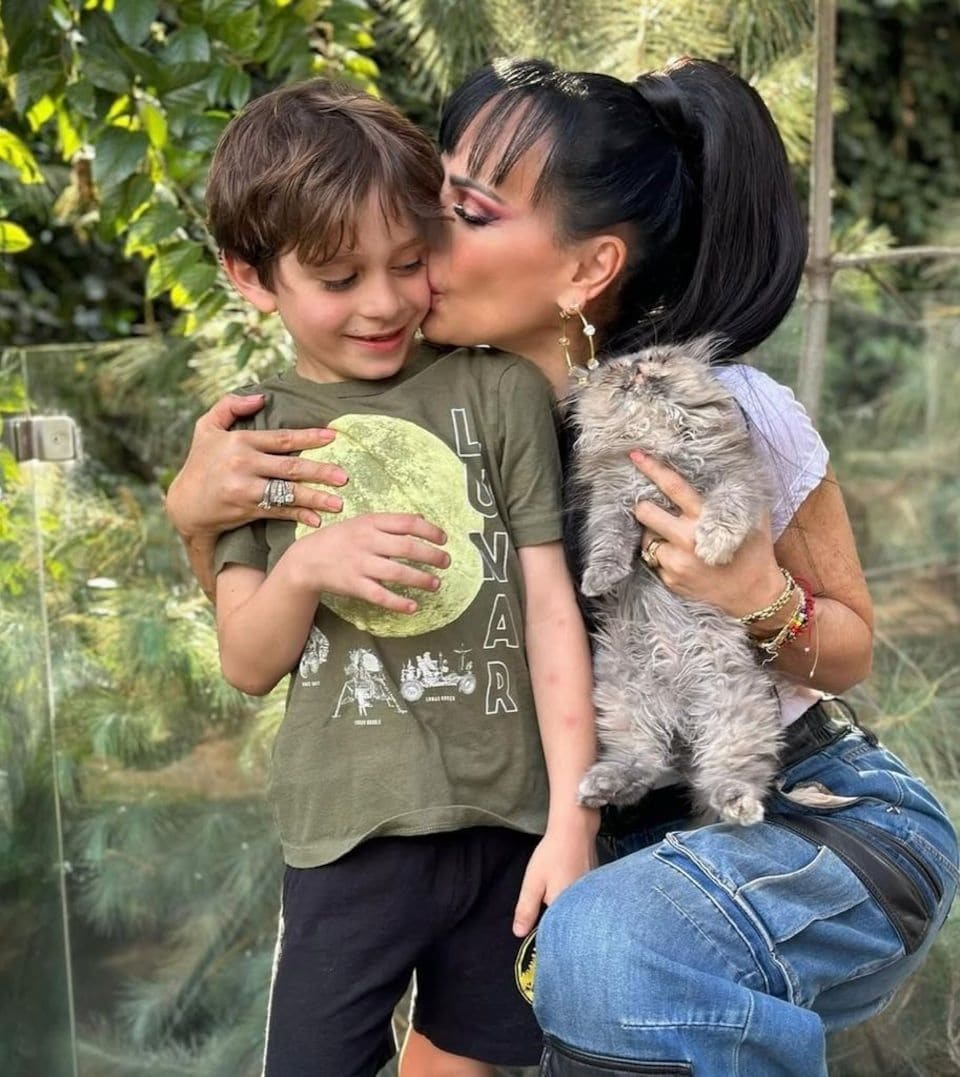 Maribel Guardia and her grandson