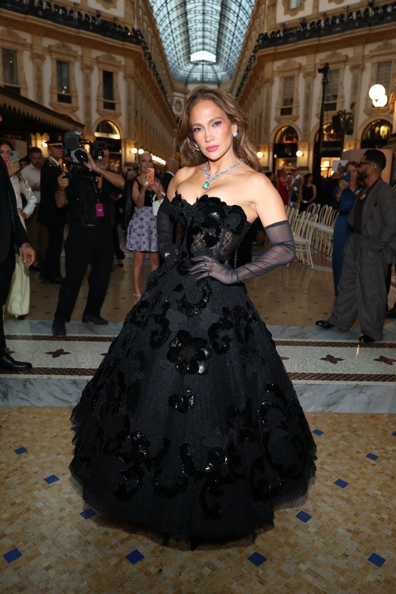 Jennifer Lopez gives classic denim an unexpected romantic twist with one chic finishing touch