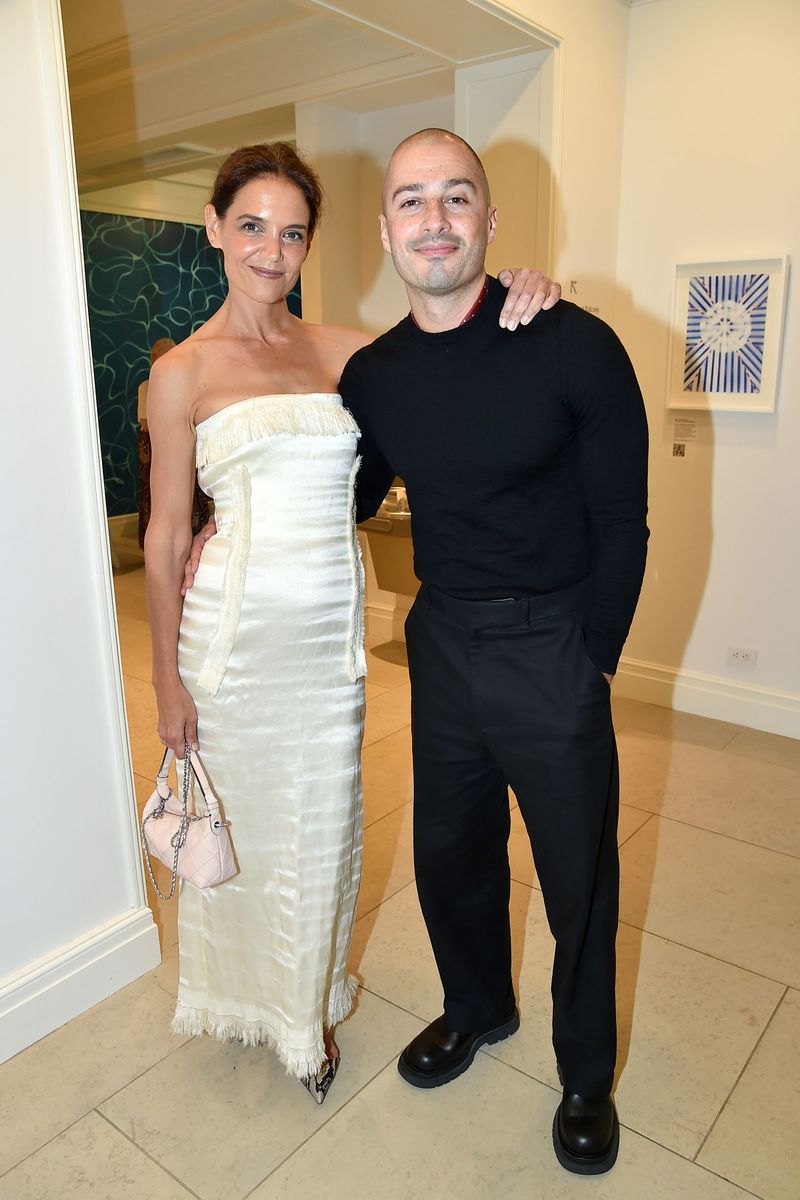 Katie Holmes and Jason Bard Yarmosky at Guild Hall on August 7, 2026 in East Hampton, NY.