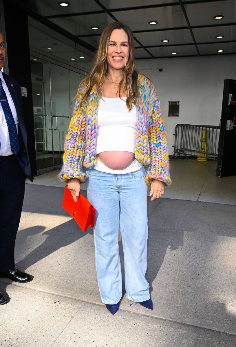 Actress Hilary Swank is seen leaving "Drew Barrymore Show" on October 15, 2026 in New York City.