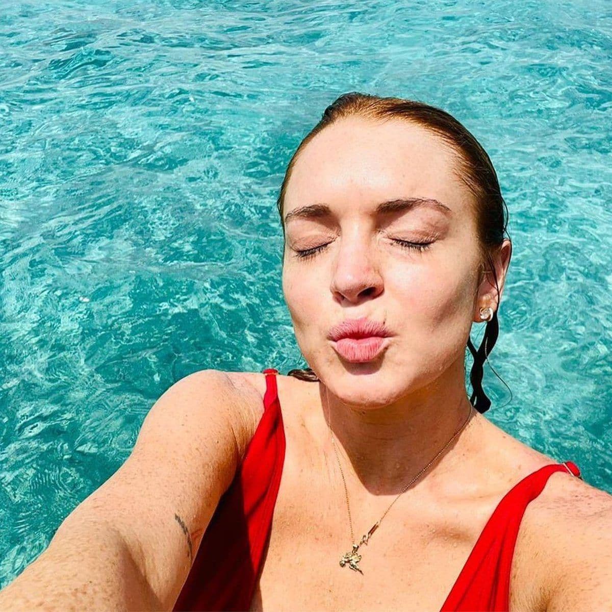 Lindsay Lohan bares it all during a trip to the Maldives