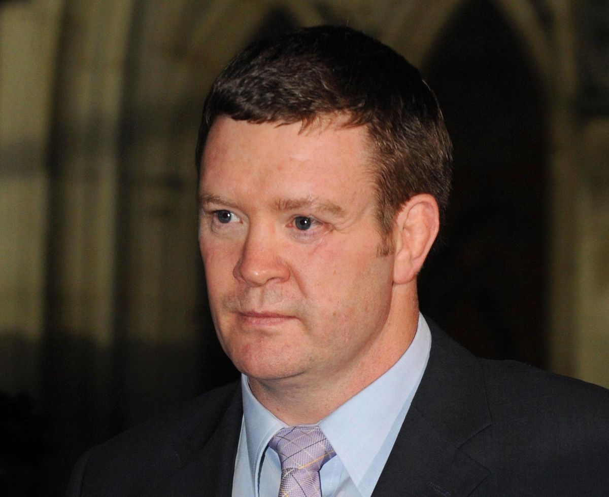 Trevor Rees leaves the High Court following questioning into the death of Princess Diana.  