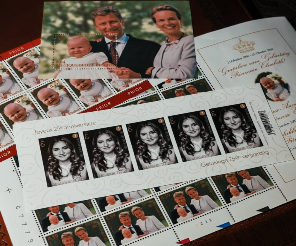Belgium’s postal service released a special stamp featuring Princess Elisabeth’s portrait to mark her 25th birthday.