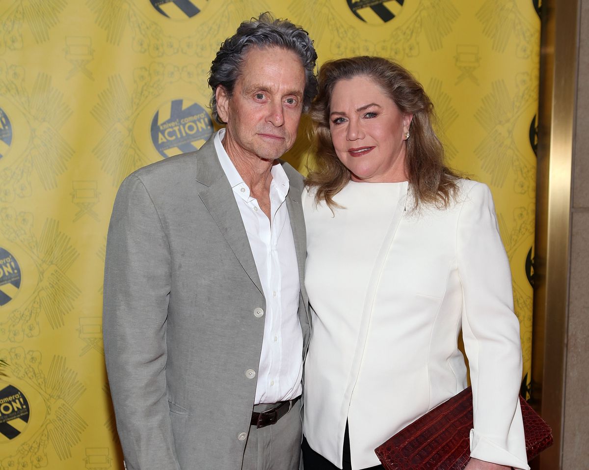 Michael Douglas (L) and Kathleen Turner attend the 27th Annual "Chefs' Tribute To Citymeals-On-Wheels" Benefit at Rockefeller Center on June 4, 2012