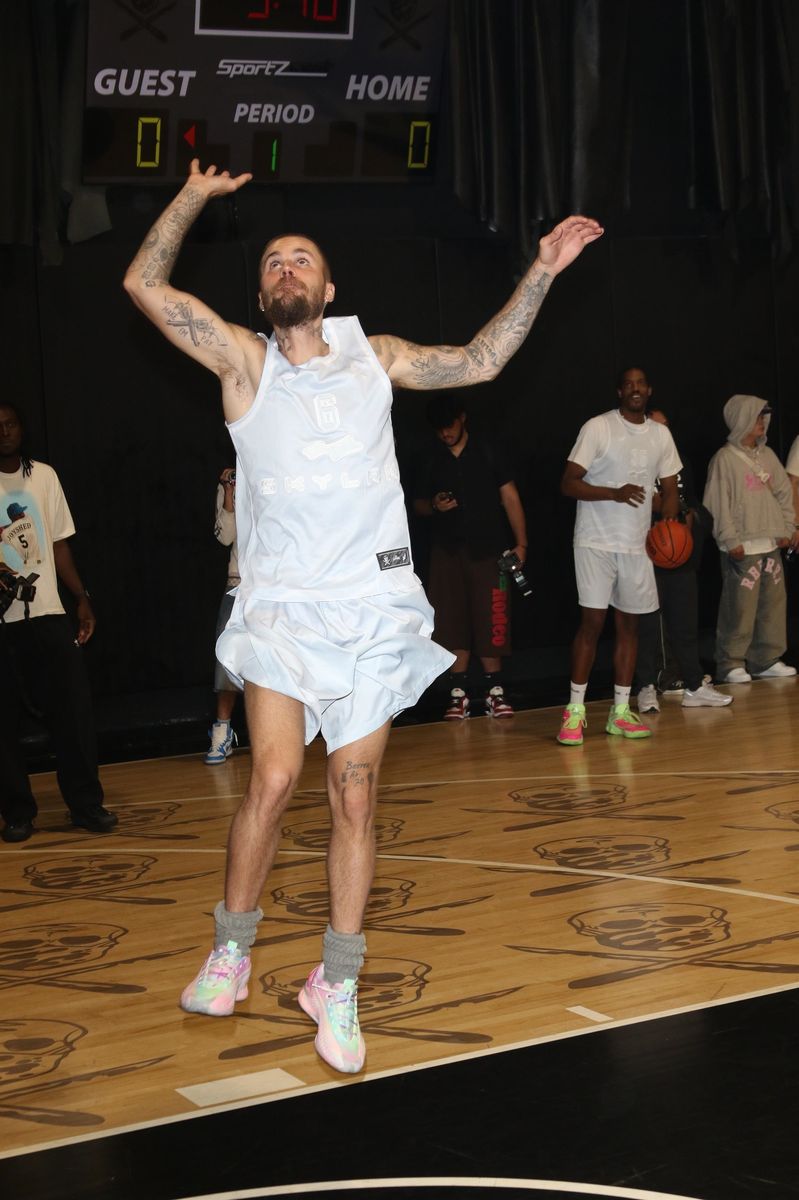 Bieber looked every bit the athlete as he dribbled, passed, and even took some sharp jump shots.