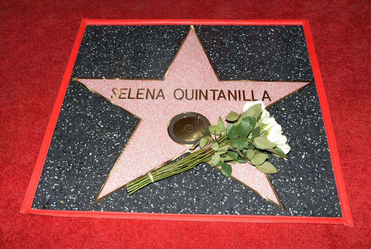 Singer Selena Quintanilla is honored posthumously with a Star on the Hollywood Walk of Fame on November 3, 2017, in Hollywood, California. 
