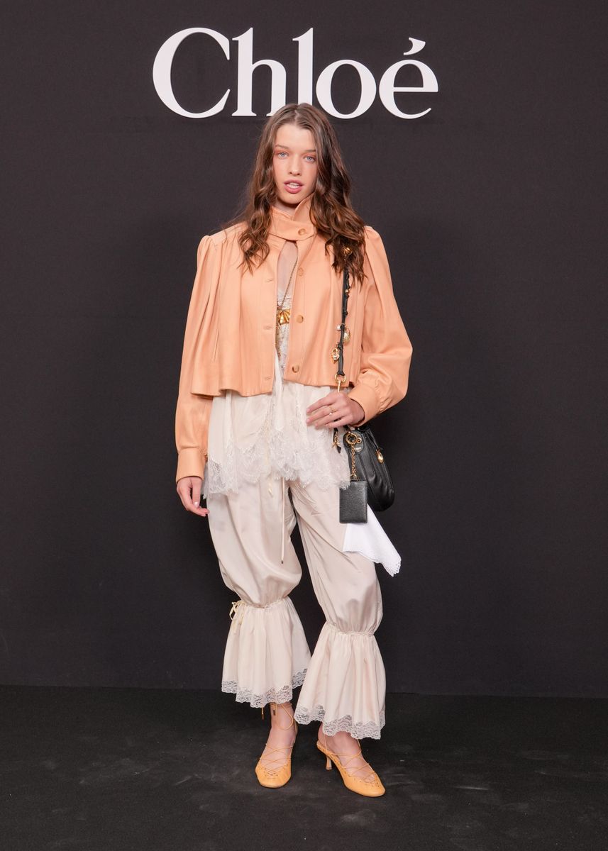 Ever Anderson at the Chlow Fall RTW 2025 fashion show as part of Paris Fashion Week