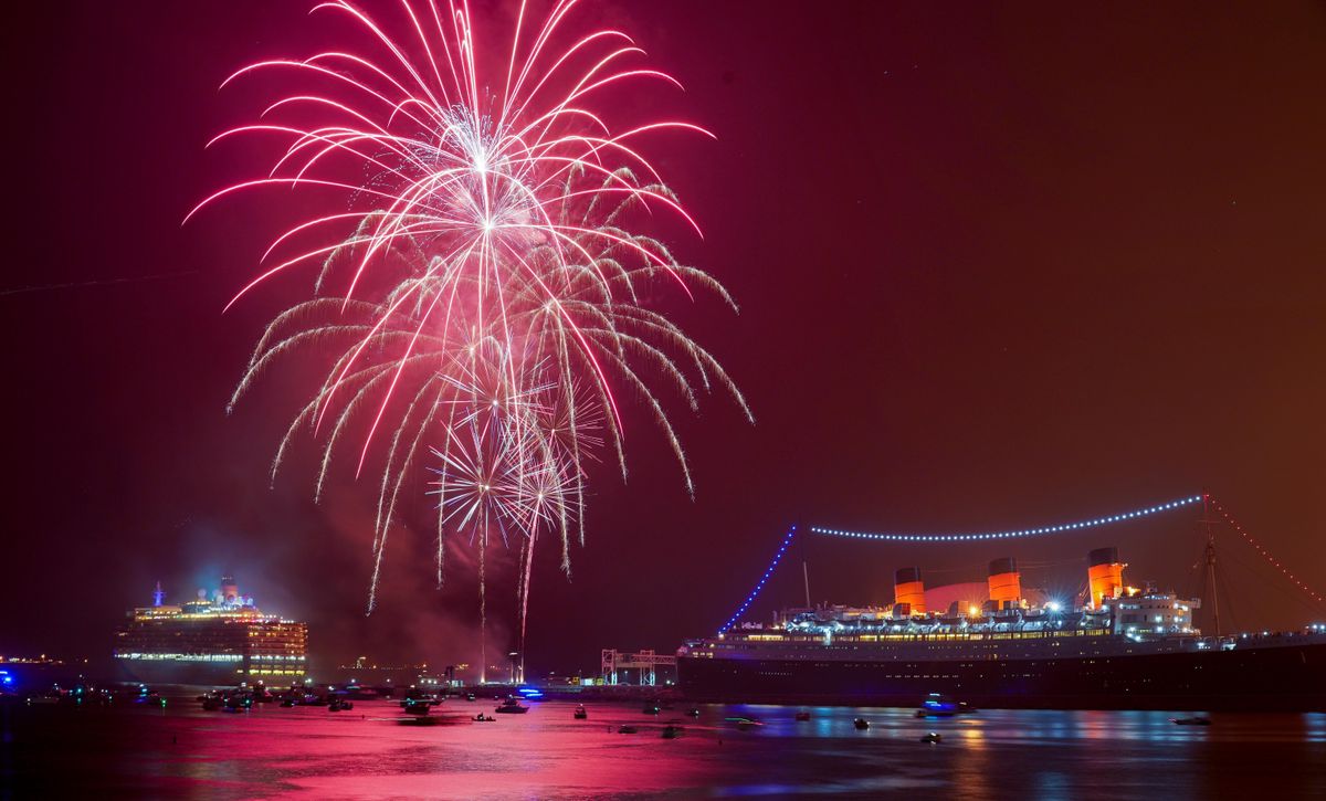 Celebrate NYE on the legendary Queen Mary in Long Beach for a mix of elegance and excitement.