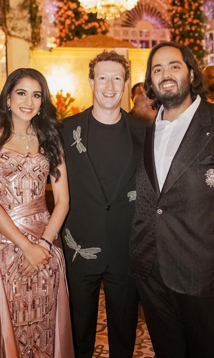 Mark Zuckerberg, Anant Ambani and Radhika Merchant