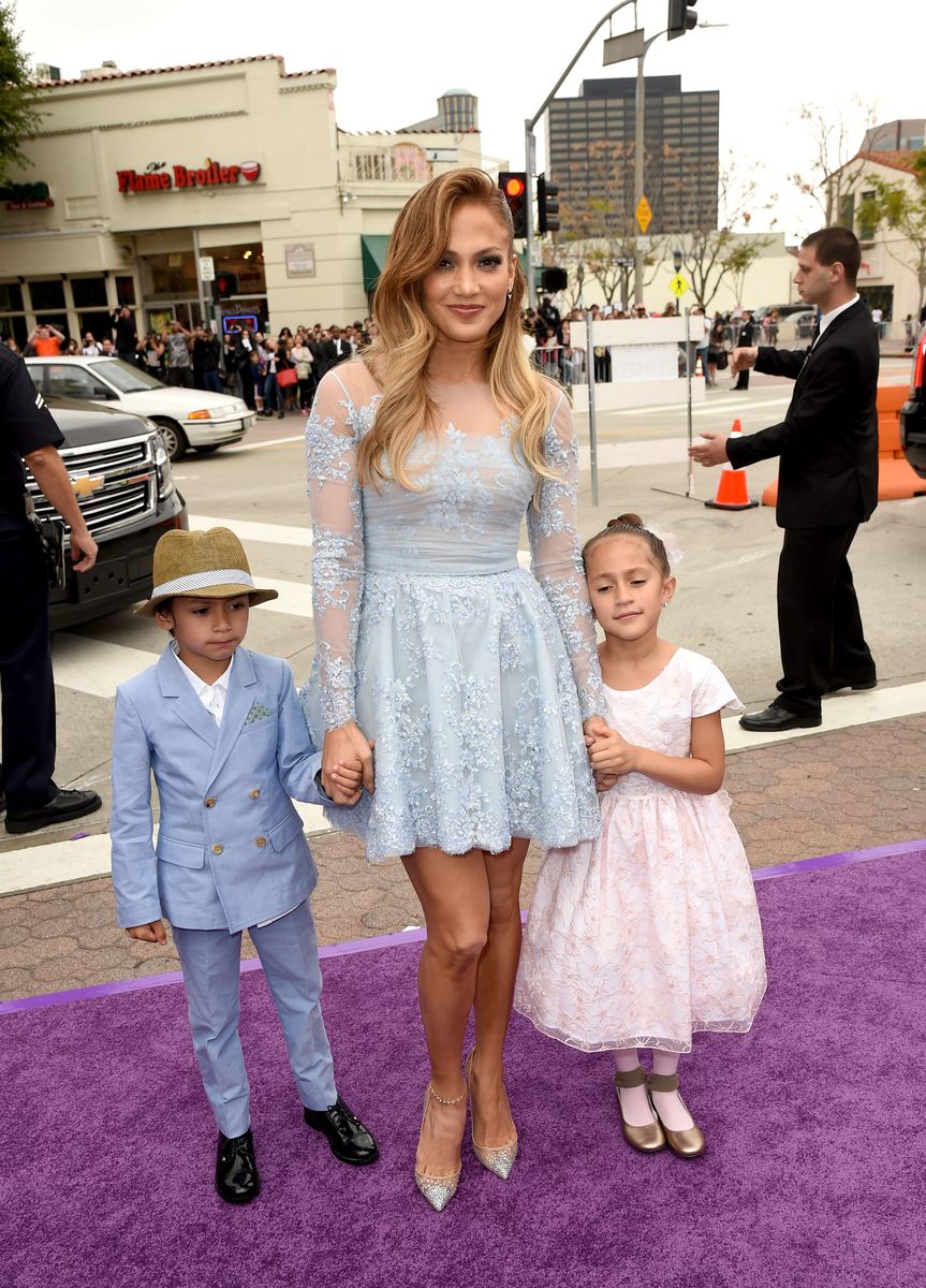 Jennifer Lopez (C) with daughter Emme (R) and son Max