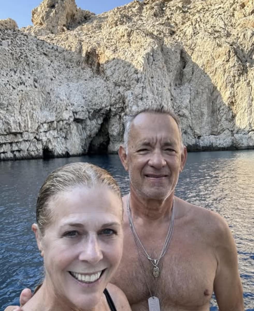 Tom Hanks and Rita Wilson celebrating their anniversary