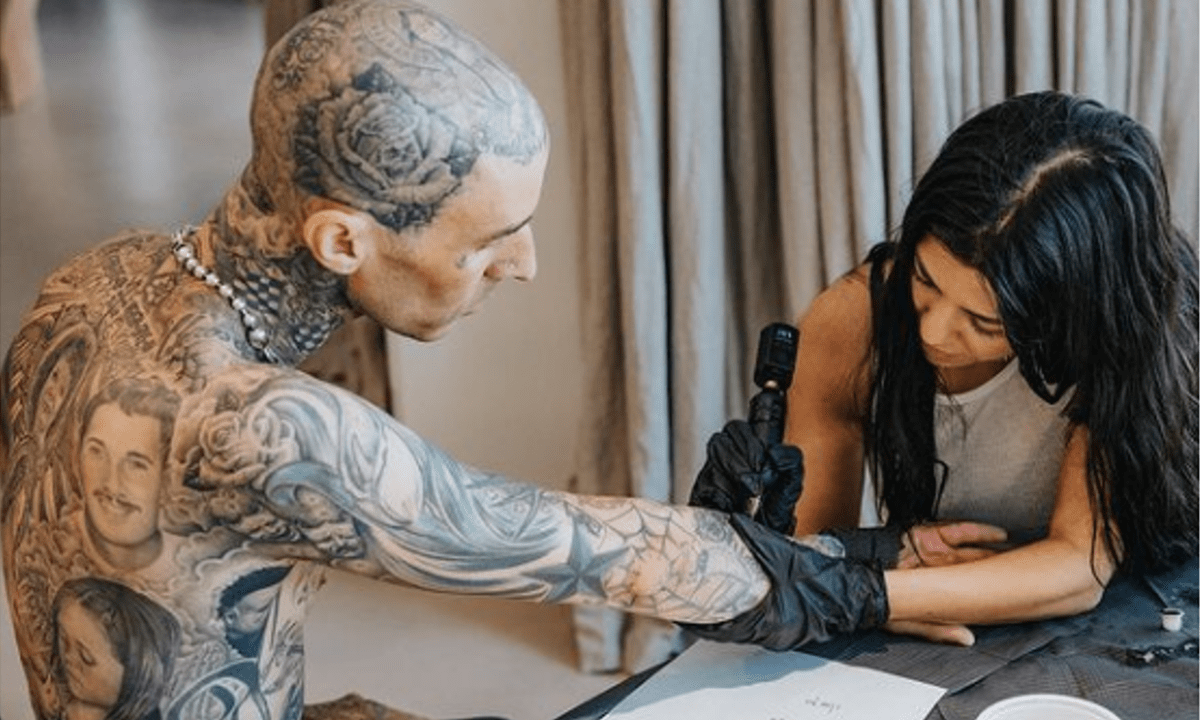 Kourtney Kardashian tattoos Travis Barker