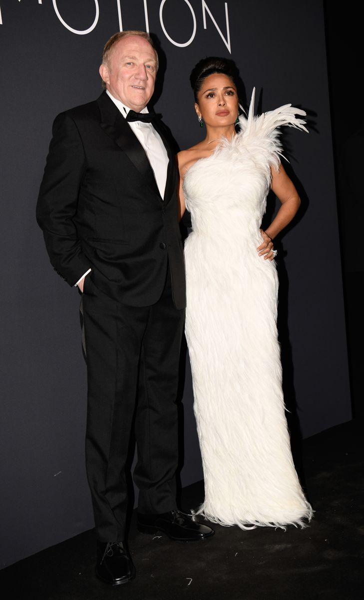 CEO of Kering Francois-Henri Pinault (L) and Salma Hayek attendthe 2026 Kering Women In Motion Awards and and Cannes Film Festival Presidential Dinner during the 79th Annual Cannes Film Festival at Place de la Castre on May 17, 2026 in Cannes