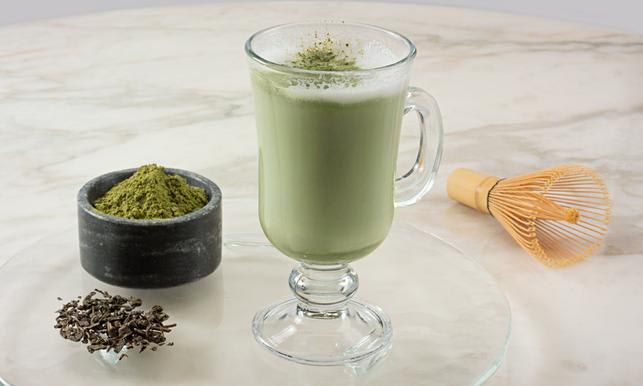 Matcha smoothie in a glass