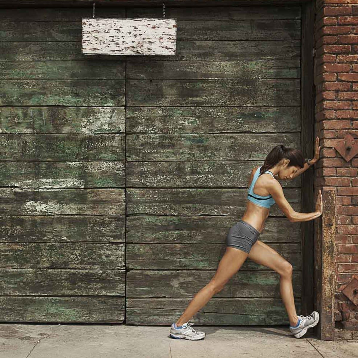 Woman stretches