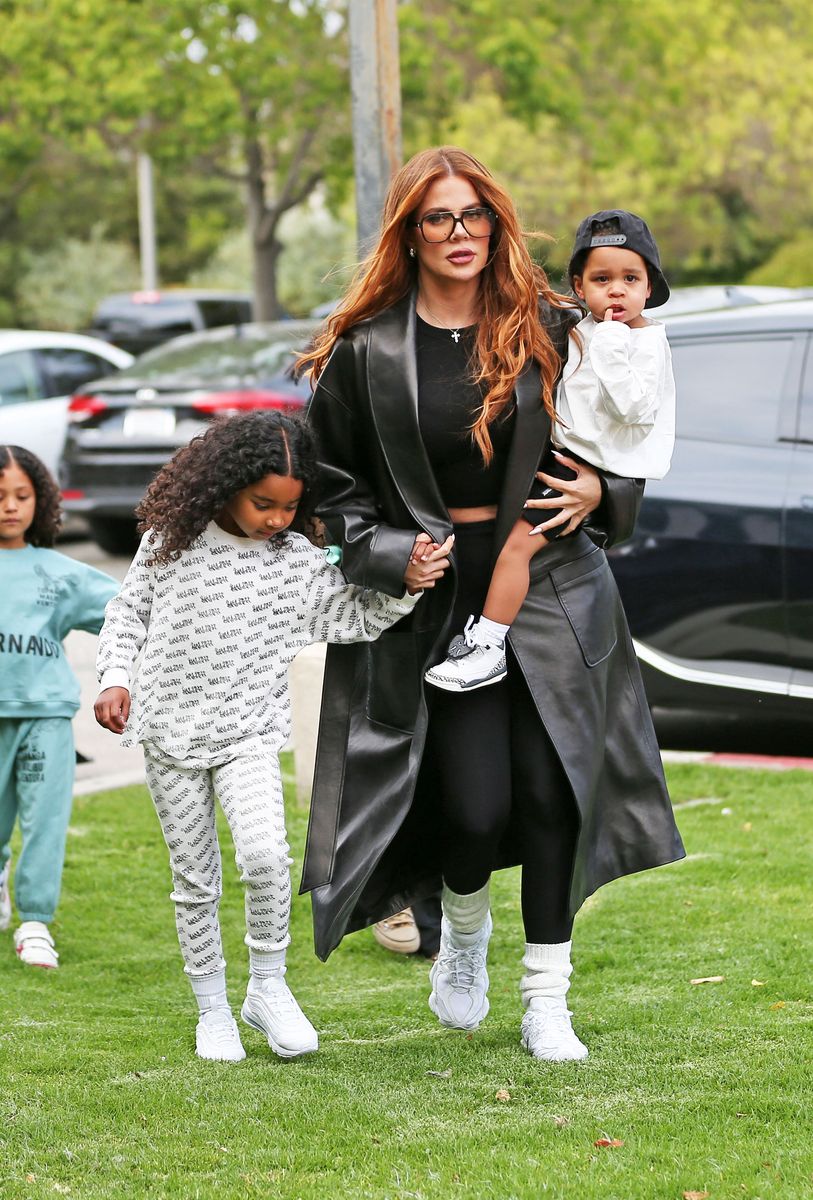 Khloe Kardashian takes her kids to Saint West's basketball game in Thousand Oaks