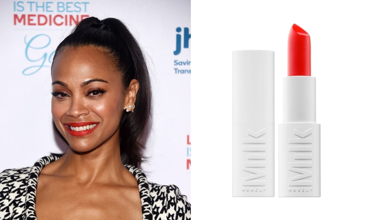 Zoe Saldana red lip