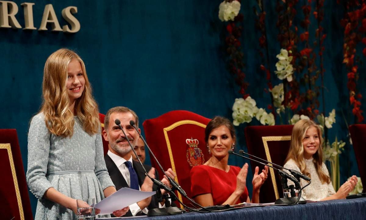 Leonor presided over the Princess of Asturias Awards for the first time in 2019. At the ceremony, the Spanish Princess said, "In my house, the words Spain and Asturias are always united with the same force with which history has united them. That's how I feel it in my heart and that today is a very important day in my life that I have looked forward to."