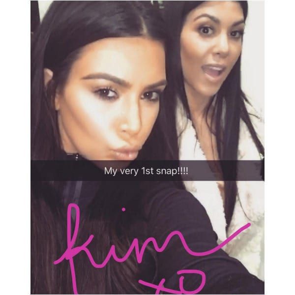 Kim shared her first ever snapchat picture on her Instagram.
Photo: Instagram/@kimkardashian