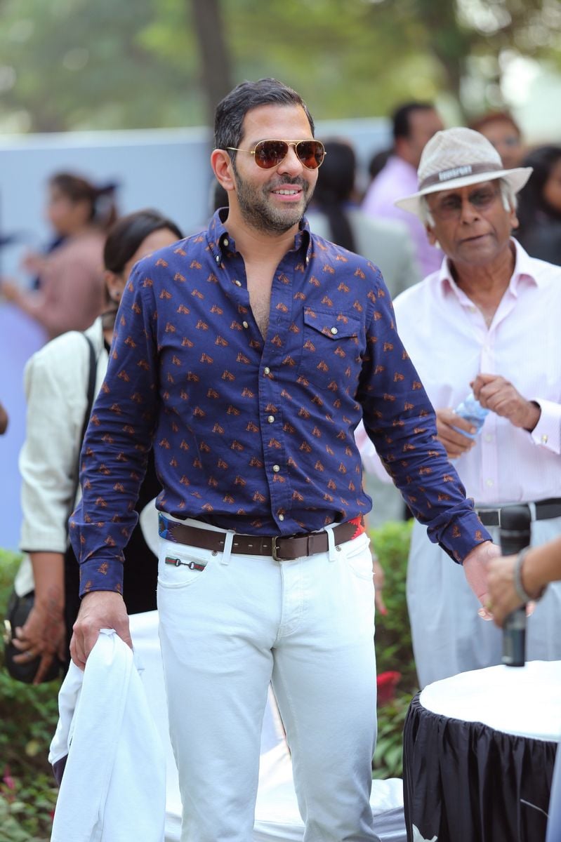 NEW DELHI, INDIA - OCTOBER 26: Sunjay Kapur	 during Bhopal Pataudi Polo Cup 2014 at the Jaipur Polo ground on October 26, 2014 in New Delhi, India. (Photo by Raajessh Kashyap/Hindustan Times via Getty Images)